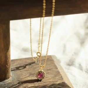 Delicate Gold Plated Chain with Crystal Encrusted Pendant 19"